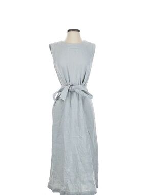 Faherty Sleeveless Tie-Waist Maxi Dress in Light Gray